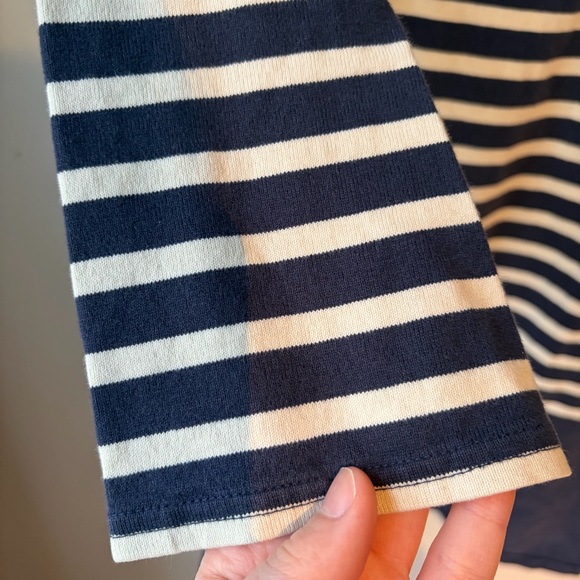 J. Crew Sweater Dress Medium Maritime Striped Navy Nautical 3/4 Sleeve Boat Neck - Picture 6 of 10
